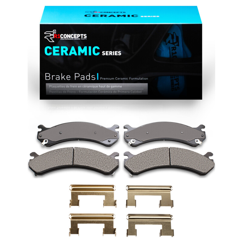 Cadillac DeVille Brake Pads - Front - R1 Concepts - Ceramic - `99-`20